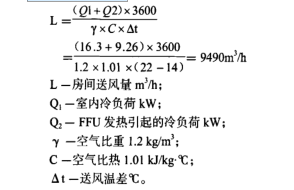 潔凈室房間的實(shí)際送風(fēng)量計(jì)算工式